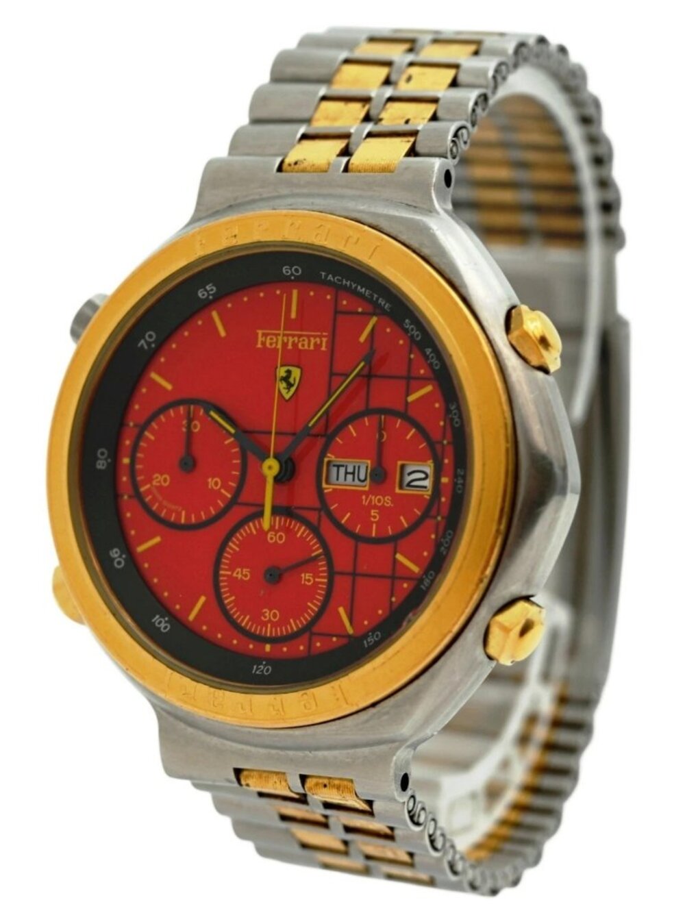 Ferrari by Cartier 40mm Men's Quartz Chronograph (Seiko 7A38) Red Dial TT Watch!